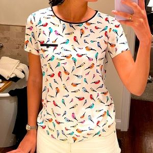 Karen Walker Short-sleeve Bird Blouse Size 4